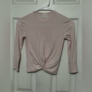 Abercrombie Kids Blush Knotted Front 3/4 Sleeve Tee